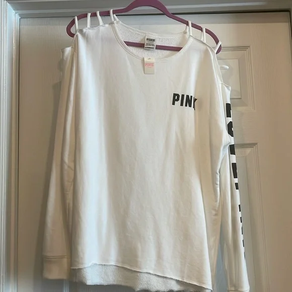 NWT VS PINK Sweatshirt w/ Sleeve Cutout Detail - Picture 1 of 3